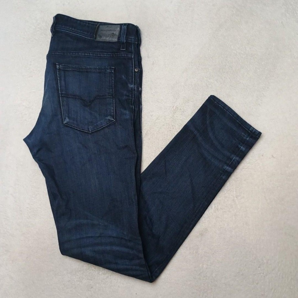 Diesel Jeans Mens 36x32 Blue Slim Skinny Sleenker Button Fly Made In USA